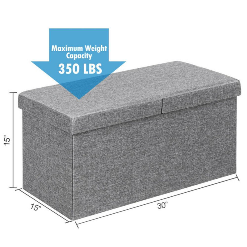 Mikell Upholstered Ottoman, Light Gray Polyester Blend
