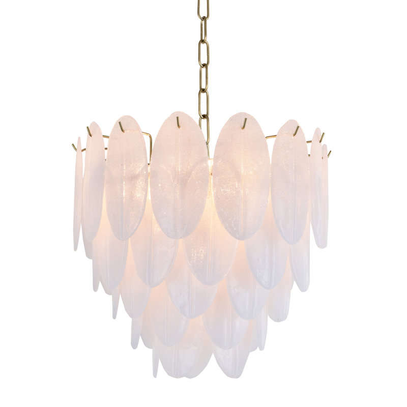 Lustre en verre givré 9 lumières Transitional