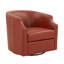 Fauteuil demi-tonneau pivotant en cuir fleur-487732687