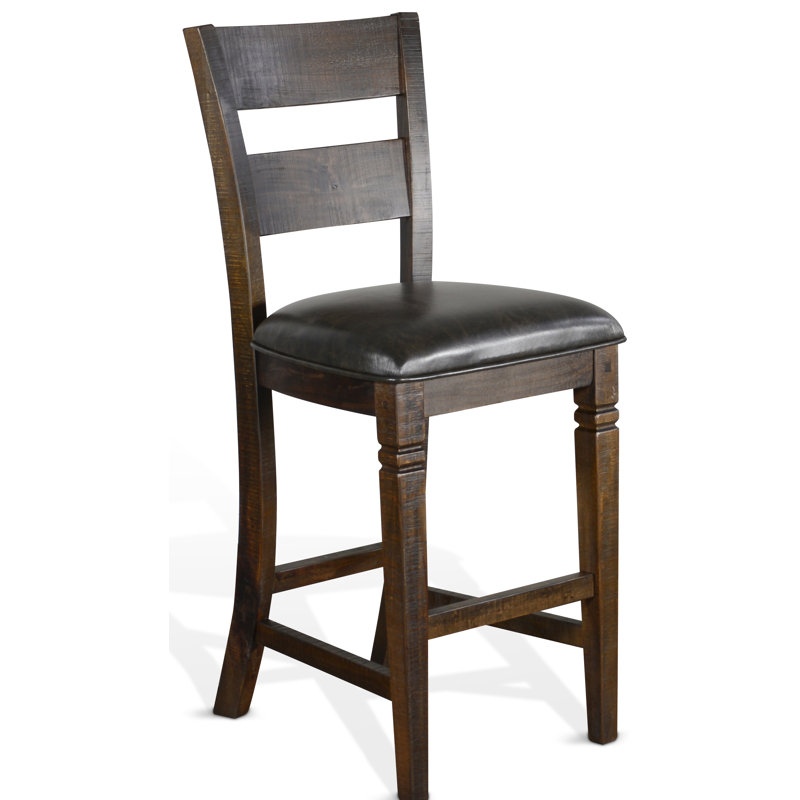 Tabouret de bar 30 po Gridley, Marron foncé, Feuille de tabac