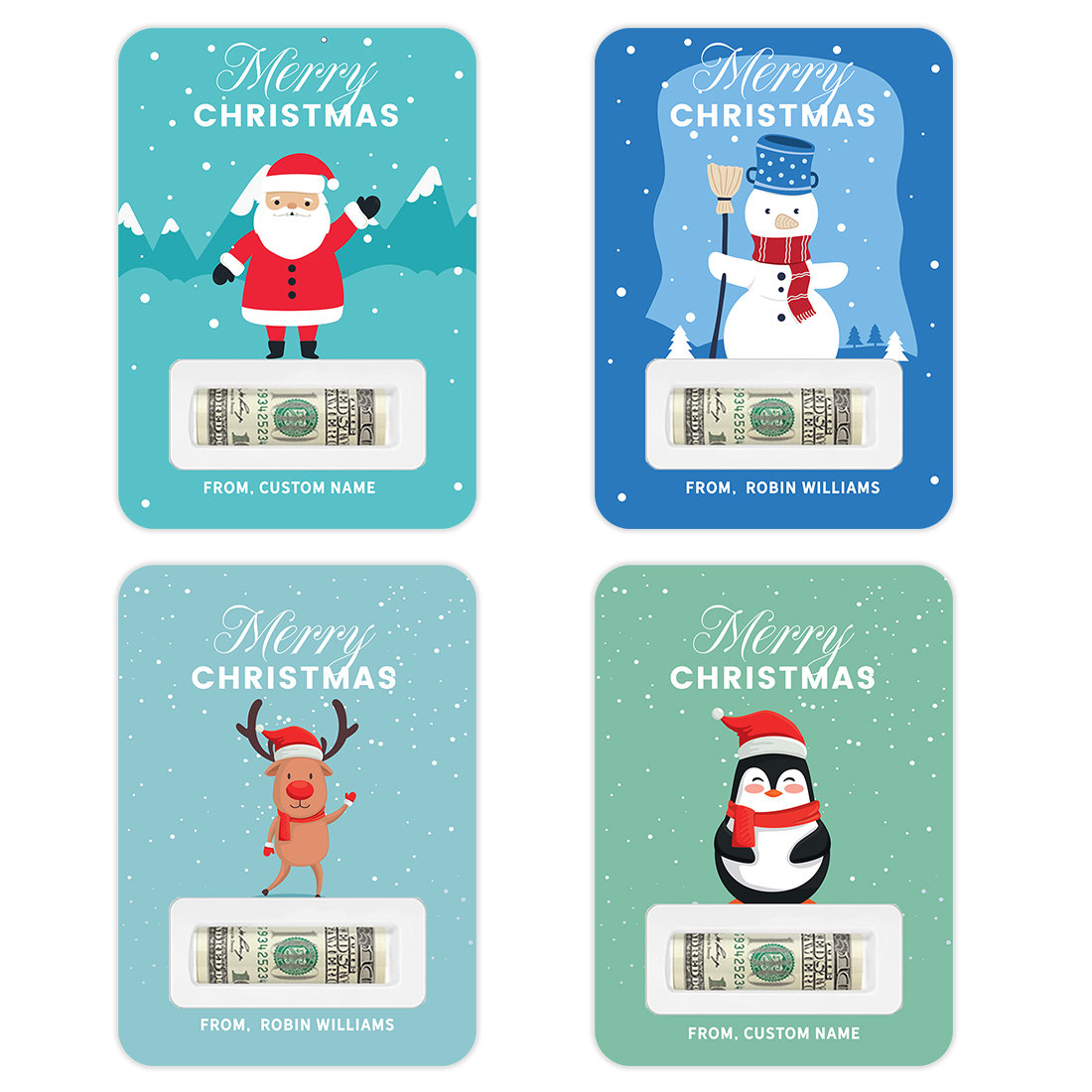 The Holiday Aisle® Custom Christmas Money Holders 4-Pack, Cash Gift ...