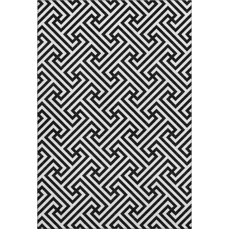Premium Machine Washable Tweedy Black Rug