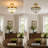 4-Light Tiffany Style Semi-Flush Mount Ceiling Light