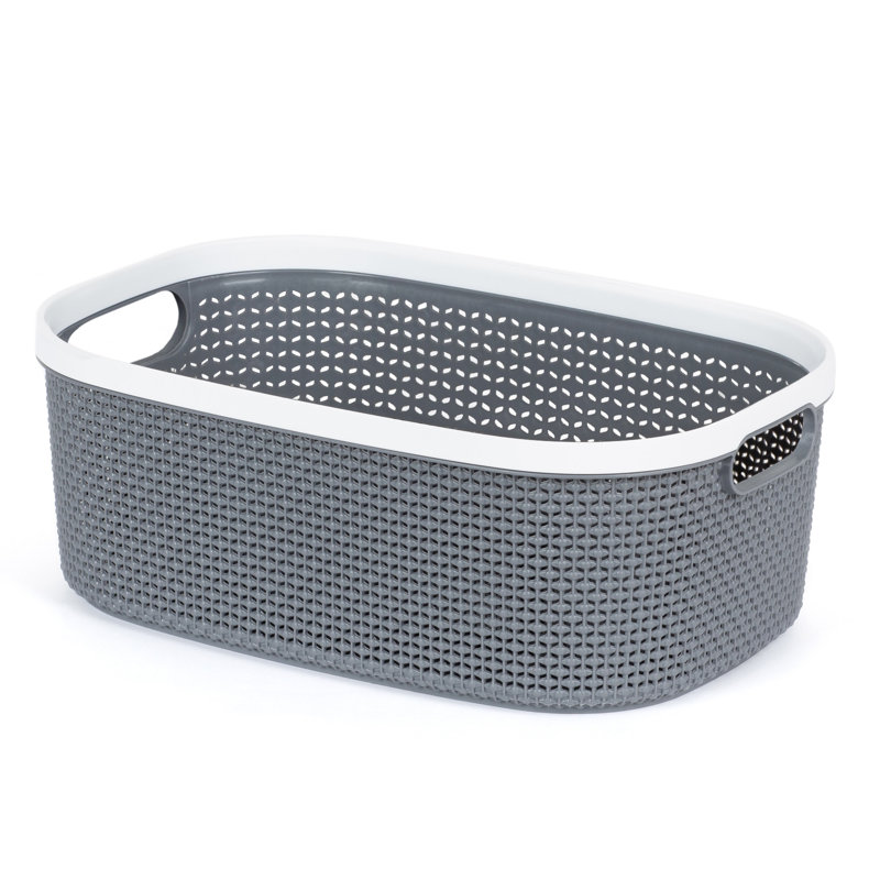 LIVIVO Plastic Decorative Basket, 13.5cm H x 30cm W x 21cm D