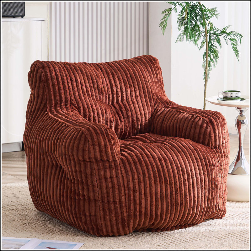 Fauteuil à billes confortable en velours côtelé moelleux rembourré de mousse à mémoire de forme de qualité supérieure pour la détente