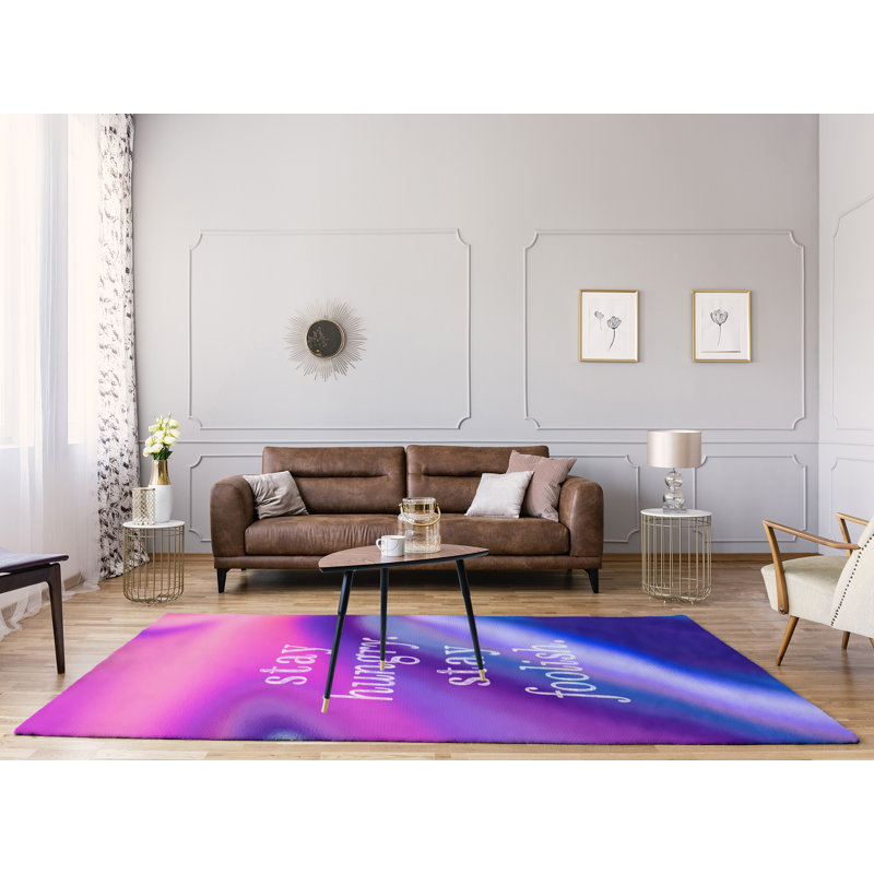 Tapis en polyester à l’arrière-plan multicolore en poly chenille, Rectangle 9 pi x 12 pi