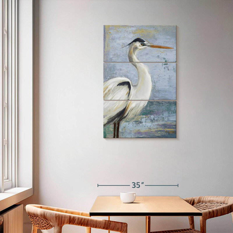 Brampt Blue Heron On Blue I, 57" H x 36" W