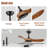 36" Wood Ceiling Fan without Light, 3 Reversible Blades, 6-Speed Reversible DC Motor, Low Profile Flush Mount, Timer-Ready
