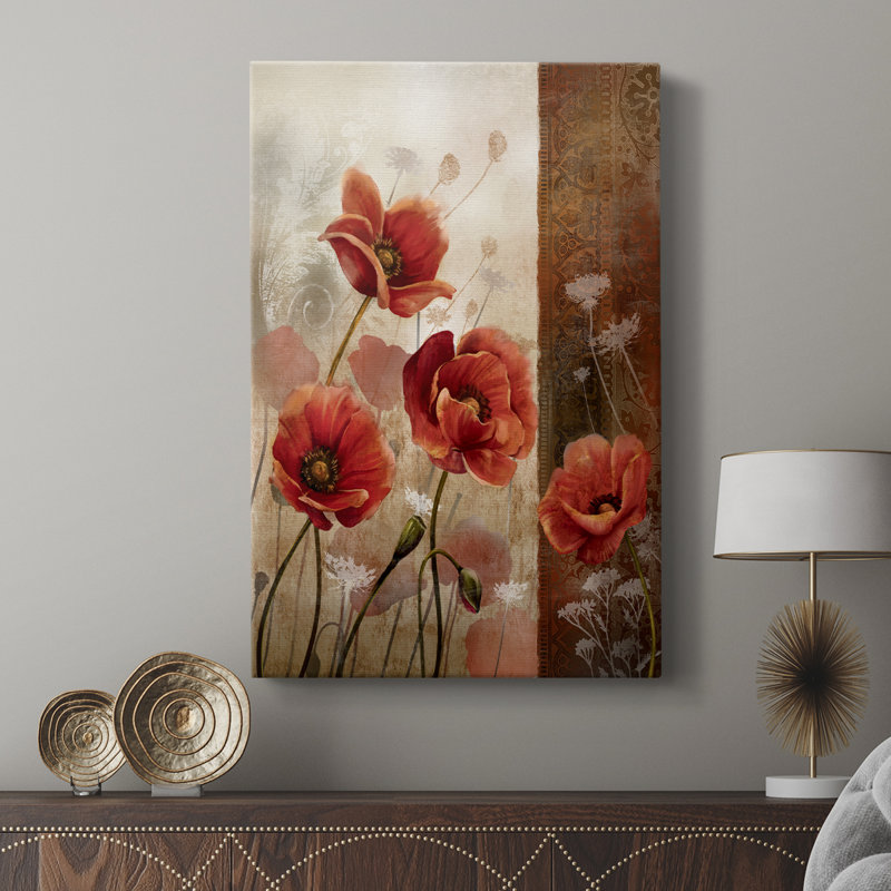 Coquelicots sauvages II - Cavas enveloppés de galerie, H 12 po x l 8 po