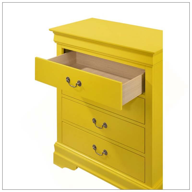 Commode 4 tiroirs Phillipe, jaune
