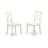 Boston Dinette Chairs - Faux Leather Upholstered Wooden Chairs, Set of 2, Linen White-31150283