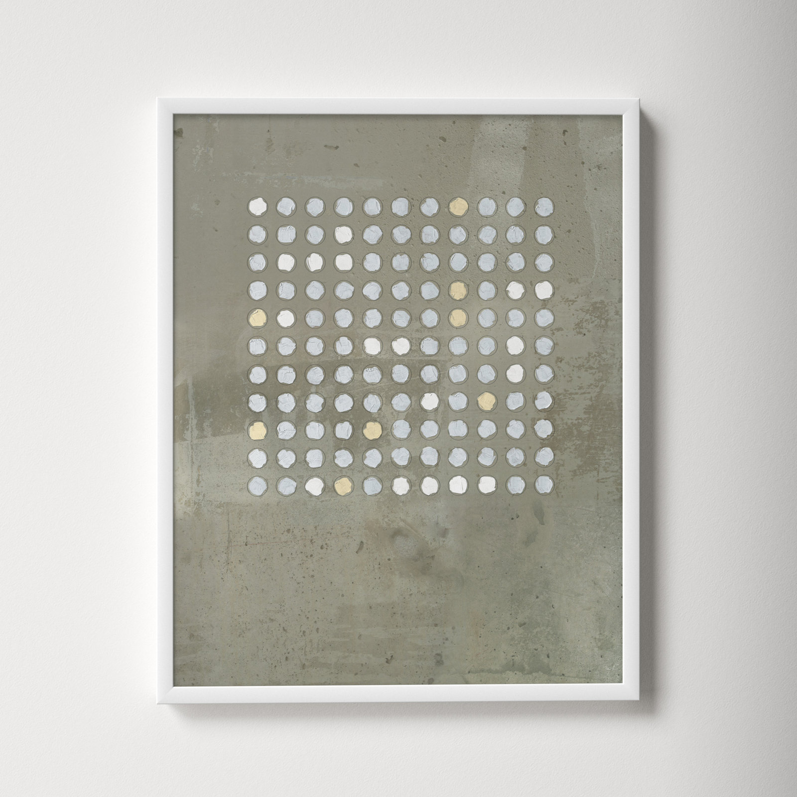 Circles In Squares 2 by Jacques Pilon, 20" H x 16" W x 1.25" D, White