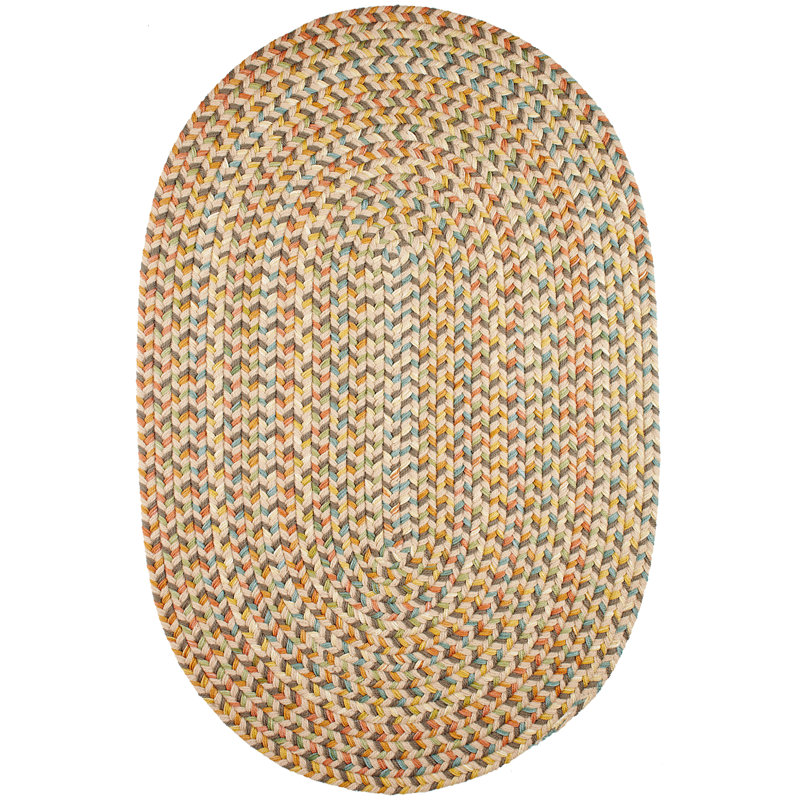 Jopling Synthetic Geometric Indoor / Outdoor Rug, Oval 5' x 8'
