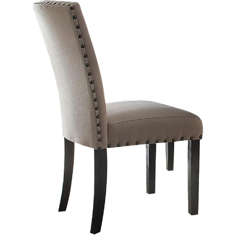 Chaise d'appoint rembourrée en lin Ailt Beige