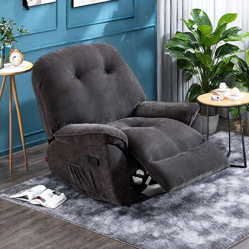 Fauteuil inclinable ergonomique manuel Liggett, Gris foncé