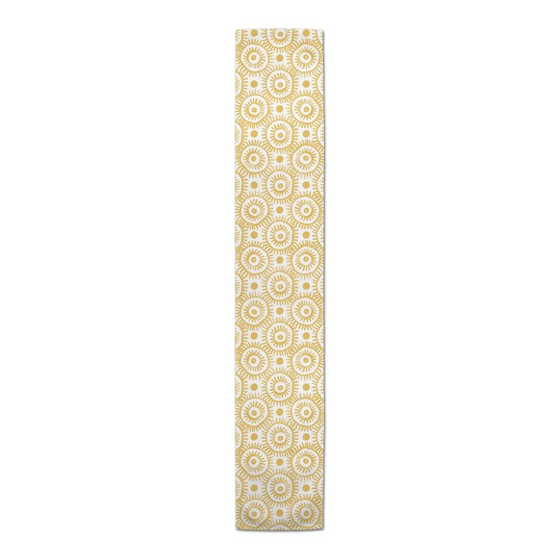 Chemin de table rectangulaire en polyester Dawsonville, 72 po x 16 po, Jaune