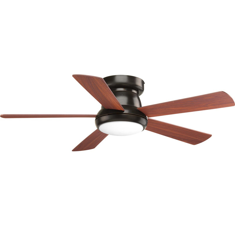Vox 52'' Ceiling Fan with LED Lights, Black with Brown Blades