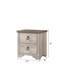 1pc Table de chevet 2 tiroirs de style chalet vieilli avec finition en bois flotté contrastant et brun vieilli