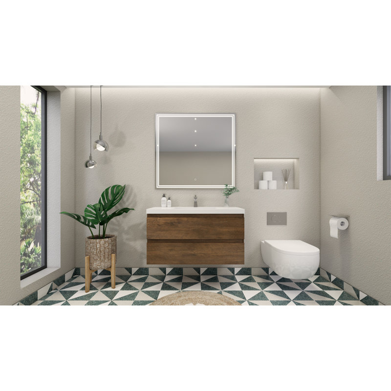 Ensemble de meuble-lavabo simple 41,75 po Curly, Bois de rose