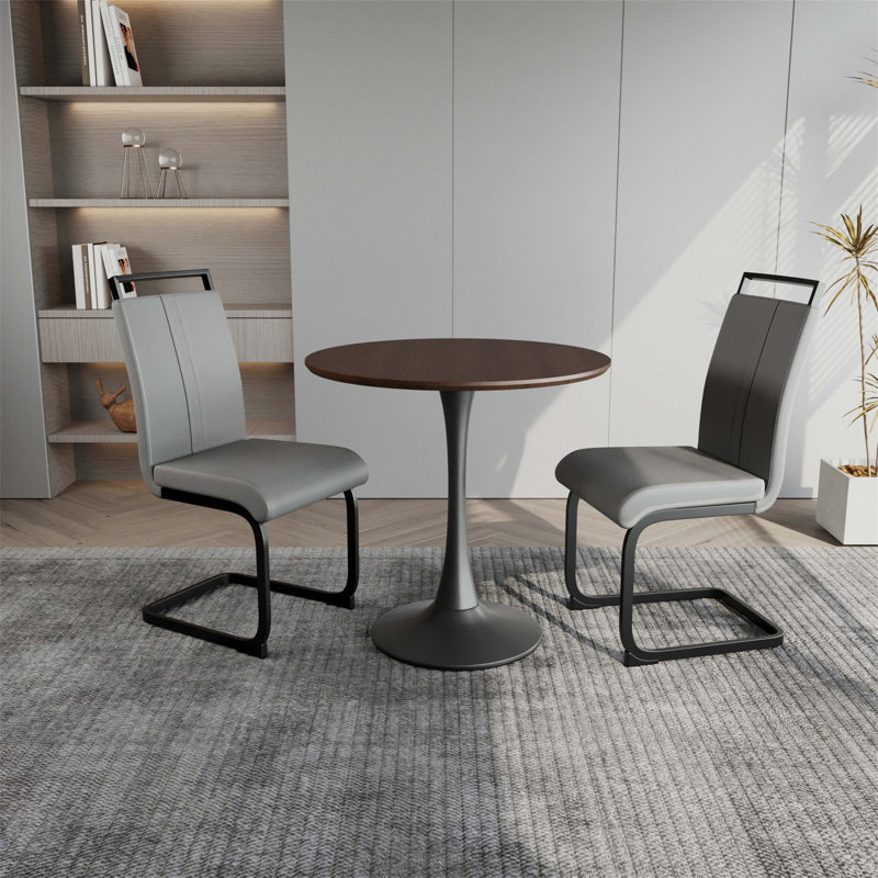 Ensemble de table de salle à manger élégant avec plateau en panneau de fibres à densité moyenne et pieds en métal
