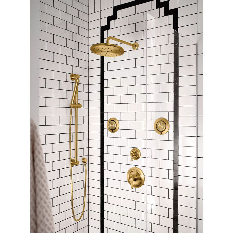 Pomme de douche à jet de pluie avec immersion Waterhill, Nickel poli