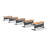 Tables Training Meeting Seminar Classroom 5Pc Beech Folding Industrial Caster Z-Base. Tables Connect.  Modesty Panel, Shelf, Power+Usb Outlet. Fold+Nest For Storage (Seating Not Included).