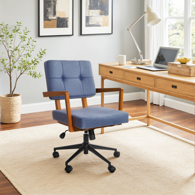 Upholstered Swivel Home Office Desk Chair