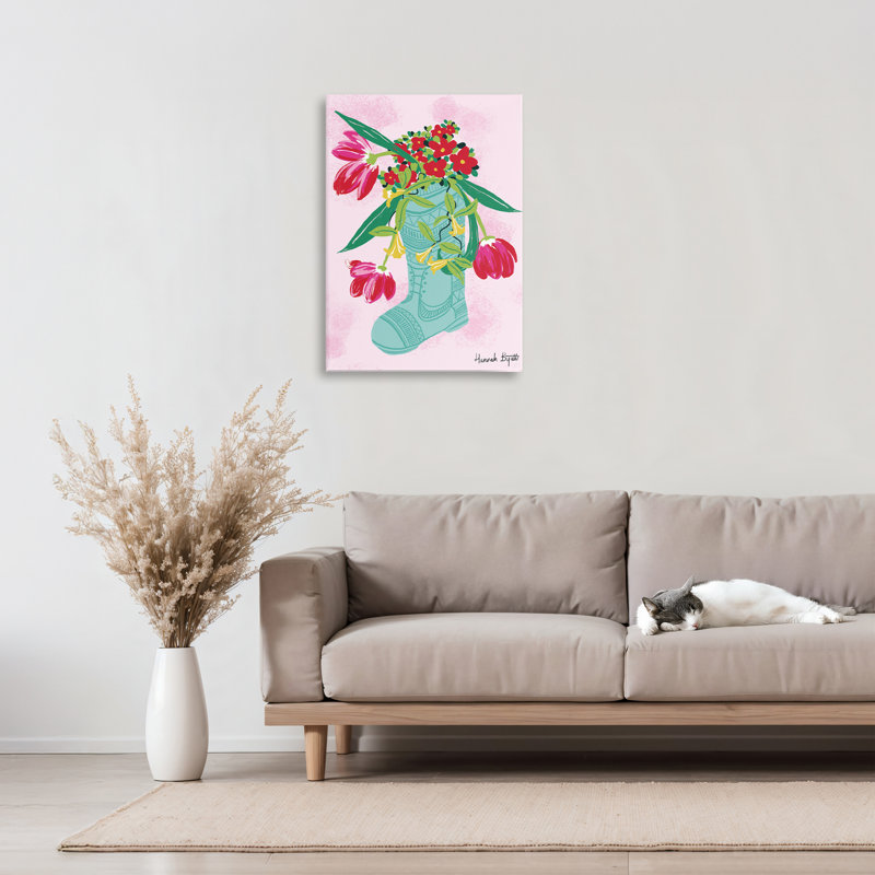 Flore locale sur toile Rainboot, design par Hannah Byatt, H 24 po x l 16 po