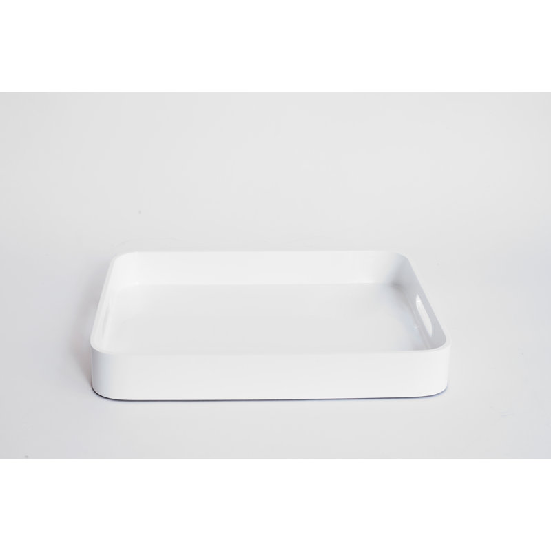 Lacquer Tray - White - Medium, 2" H x 16" W x 12" D, White