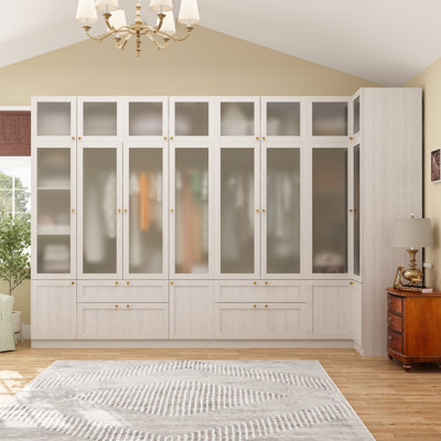 Modern Wardrobe Set With 3 Different Wardrobes And 4-Top-Cabinet