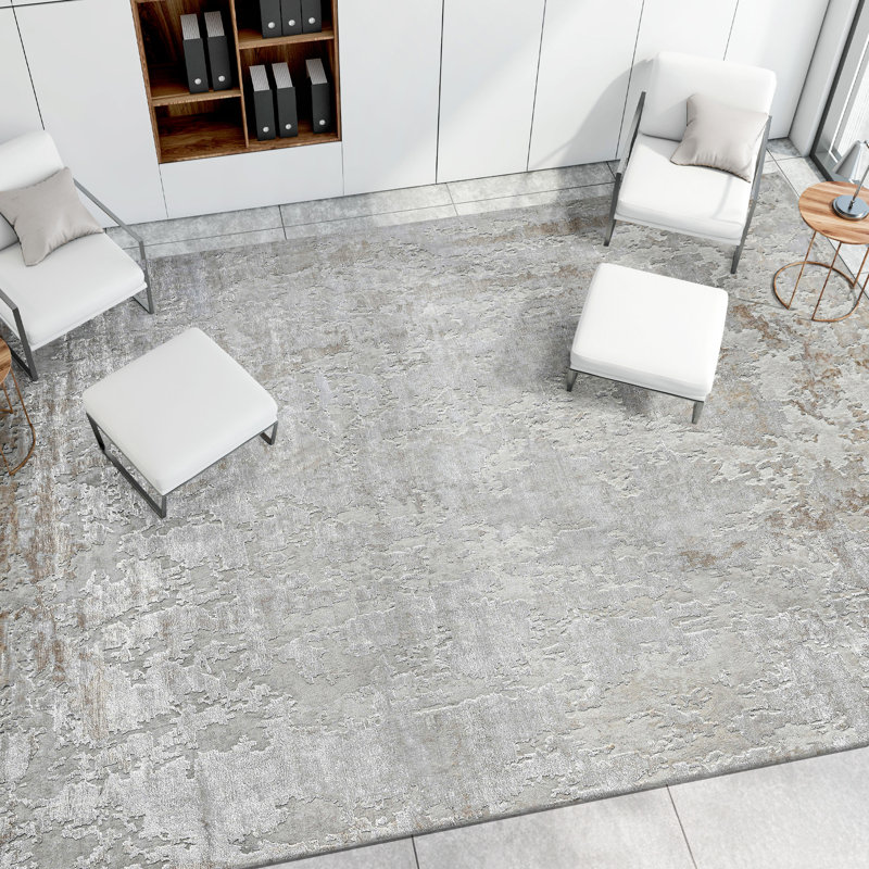 High-Quality Hand-Knotted Ivory And Beige Area Rug, Rectangle 5' x 8'