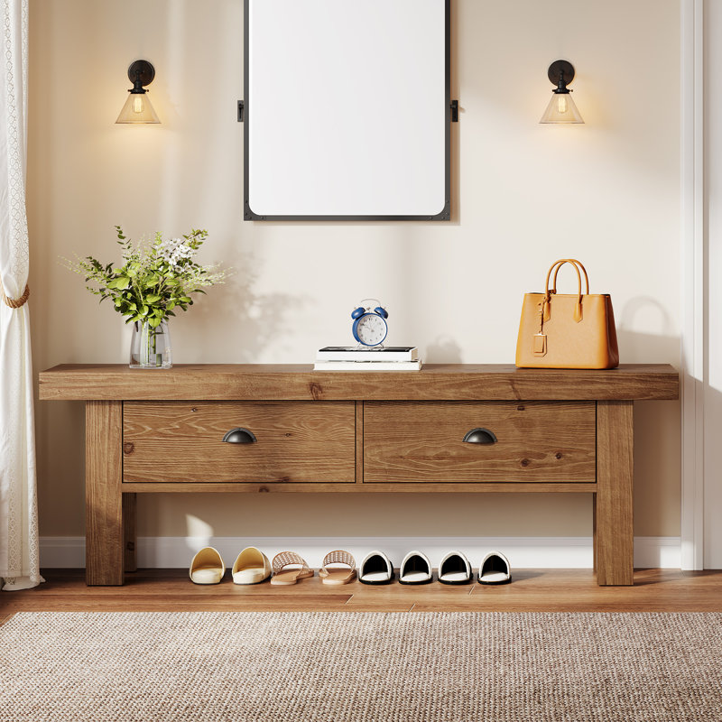 Solid Wood Storage Bench