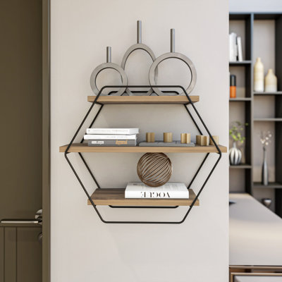 Étagère hexagonale 3 pièces Alexandria