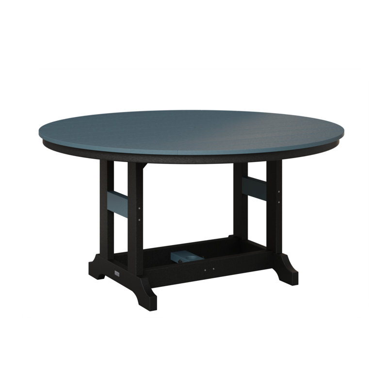 Garden Classic Outdoor Round Bar Table, Slate, Black