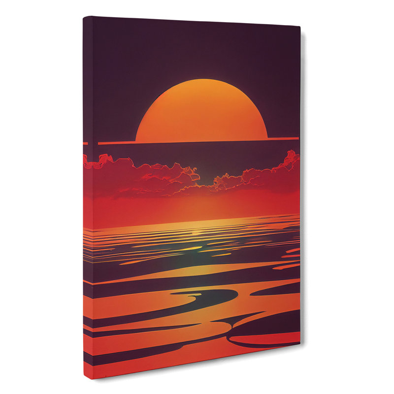 Artsy Sunset View - Wrapped Canvas Print, 50cm H x 35cm W x 3cm D, Wrapped Canvas