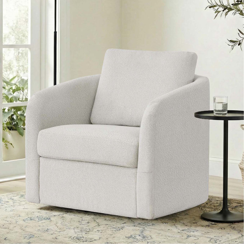 Fauteuil pivotant rembourré 33 po, Blanc