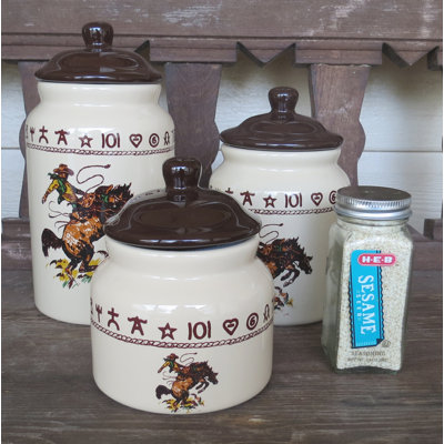 Ensemble de pots de rangement en céramique 3 pièces Elettra