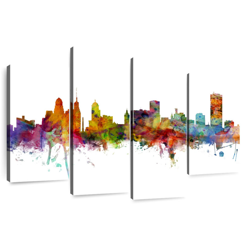 Silhouette de Sireci Buffalo New York Skyline IV, H 42 po x l 68 po