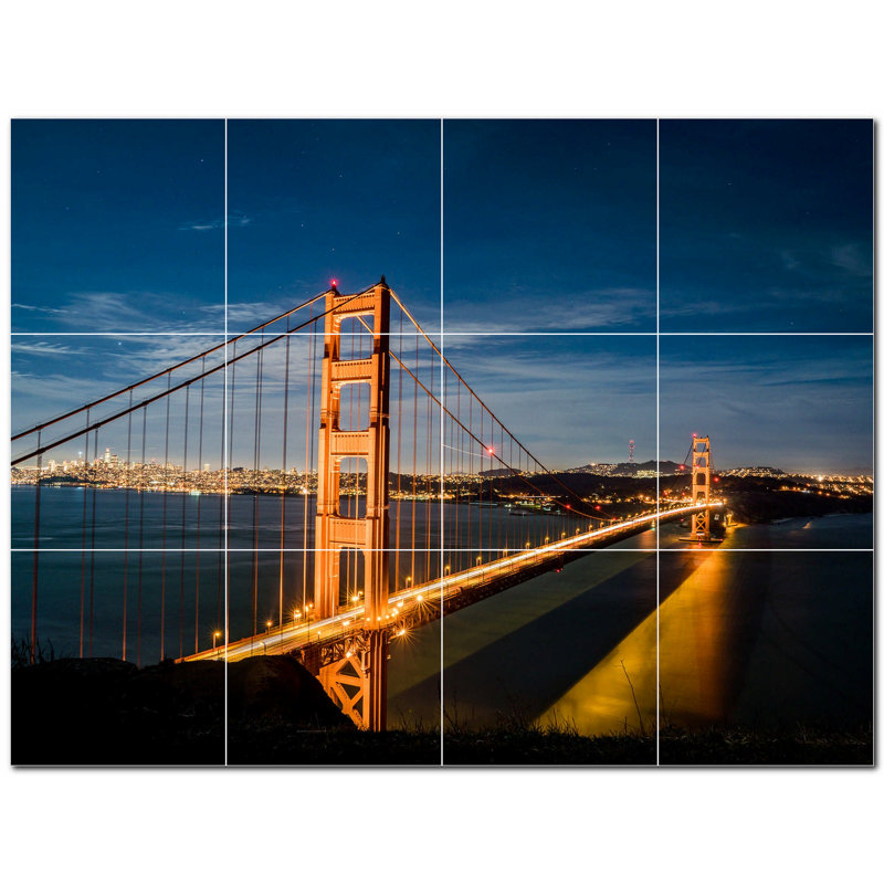 Panneau mural décoratif en céramique 12 po x 12 po Bridge