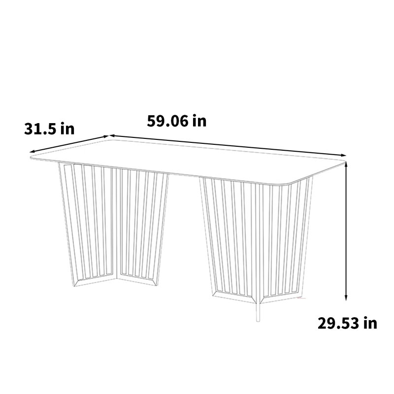 Shinda, H 29,53 po x L 59,06 po x l 31,5 po