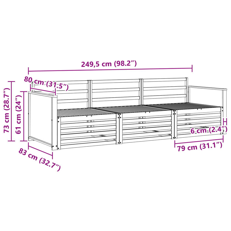249.5cm Wide Patio Sectional