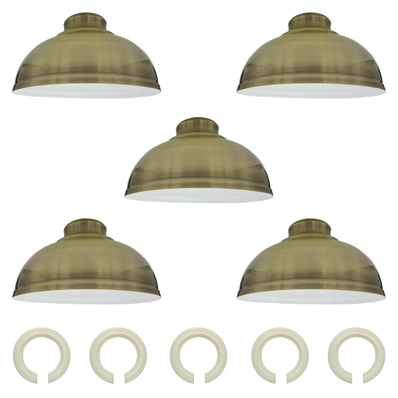 Trabelsi 17cm H Metal Dome Lamp Shade, Brushed Brass