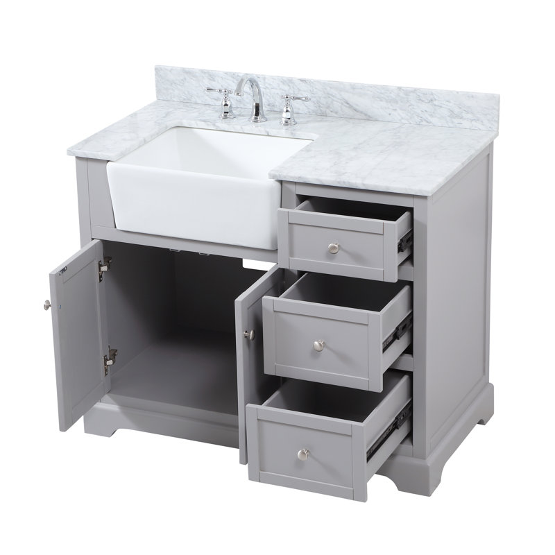 Ensemble de meuble-lavabo simple 42 po Pardue, Gris