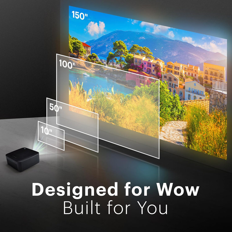 Kodak FLIK X20 Full HD Smart Projector Kit with 100" Screen, Tripod, Remote, Wi-Fi, EVA Case (Black), Black