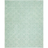 Wool Geometric Area Rug in Light Blue