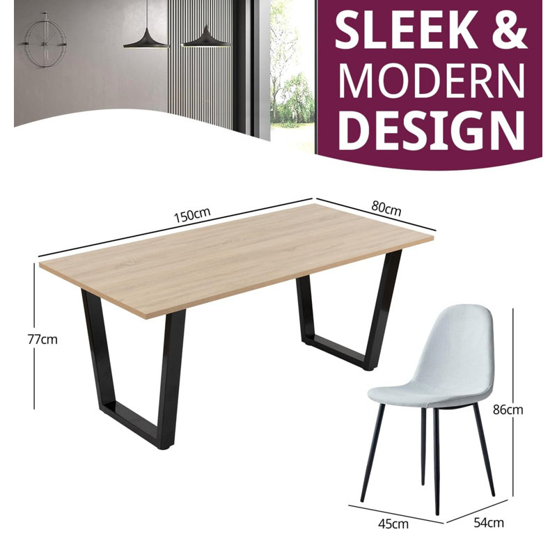 Barratt 6 - Person Dining Set, 77cm H x 150cm L x 80cm W