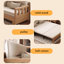 Canapé-lit modulaire en coton et lin blanc crème-912383257