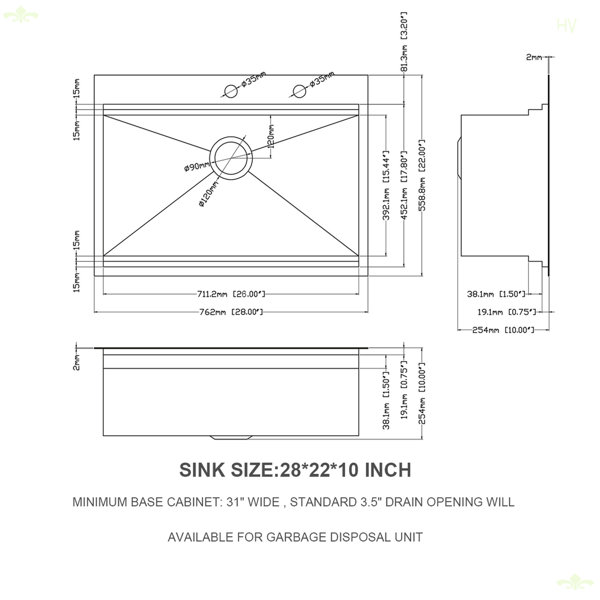 Dimensions du produit