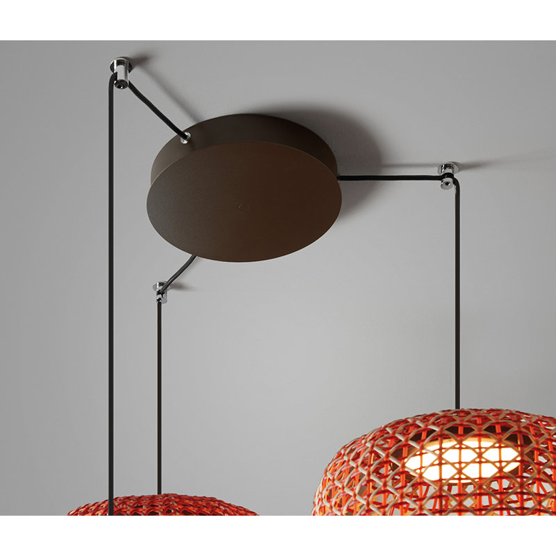 Nans 3 - Light LED Chandelier, Red