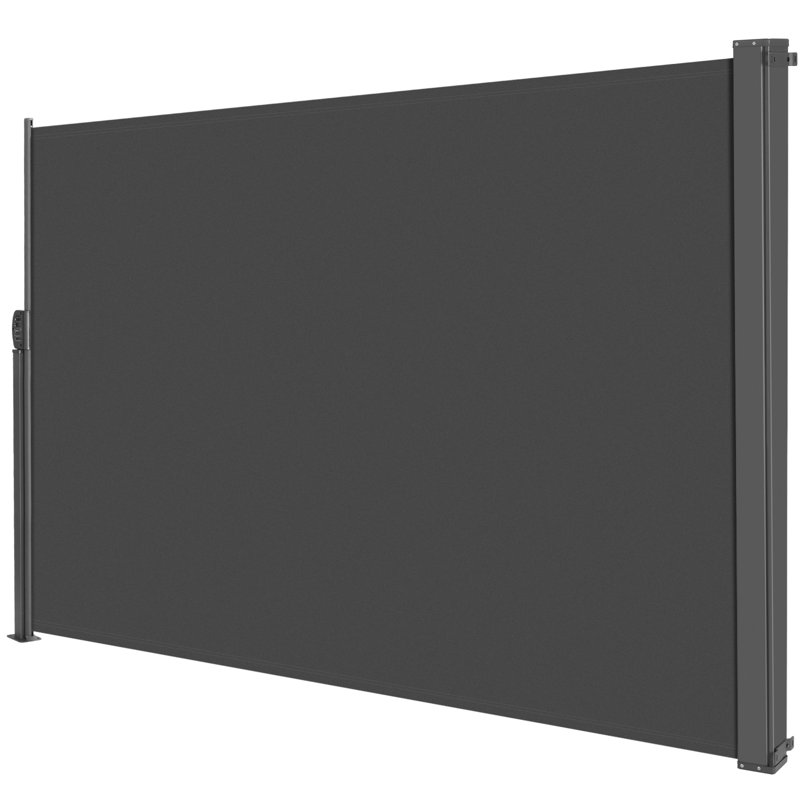 Pirecart Retractable Side Awning, Patio Side Screen Awning, Uv Resistant, Waterproof, retractable privacy screen for Garden, Balcony, Courtyard, Terrace and Porch (Dark Grey)